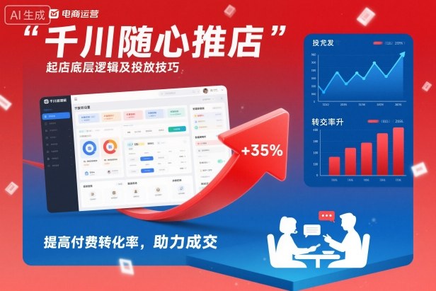 千川随心推起店底层逻辑及投放技巧，提高付费转化率，助力成交——生财有道创业项目网