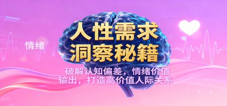 人性需求洞察秘籍，破解认知偏差，情绪价值输出，打造高价值人际关系_生财有道创业网