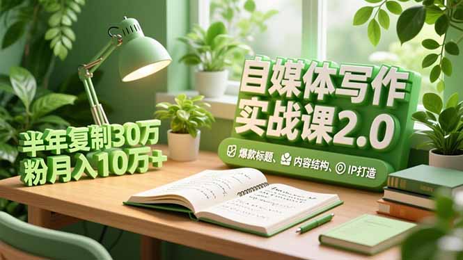 （16734期）自媒体写作实战课2.0，爆款标题、内容结构、IP打造，半年复制30万粉月入10万+_生财有道创业项目网
