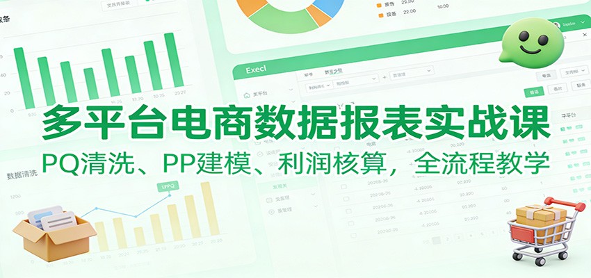 图片[1]-多平台电商数据报表实战课：PQ清洗、PP建模、 利润核算，全流程教学_生财有道创业网-生财有道