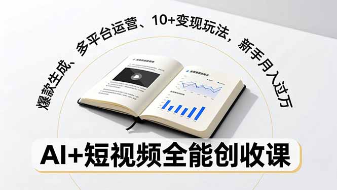 （16773期）AI+短视频全能创收课，爆款生成、多平台运营、10+变现玩法，新手月入过万_生财有道创业项目网