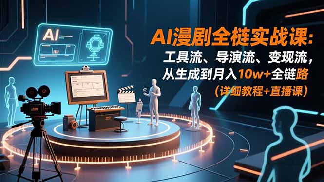 （16776期）AI漫剧全栈实战课：工具流、导演流、变现流，从生成到月入10w+全链路 (详细教程+直播课)_生财有道创业项目网