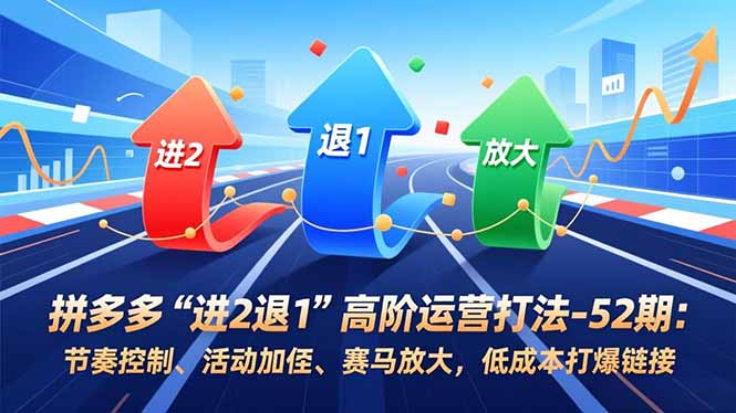 （16768期）拼多多“进2退1”高阶运营打法-52期：节奏控制、活动加权、赛马放大，低成本打爆链接_生财有道创业项目网