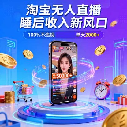 （16822期）淘宝无人直播，不违规不封号，直播100小时卖了5万，年底旺季！_生财有道创业项目网