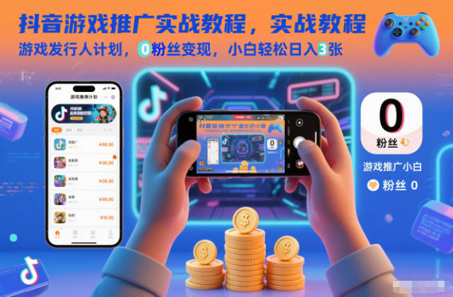 图片[1]-抖音游戏推广实战教程，游戏发行人计划，0粉丝变现，小白轻松日入3张——生财有道创业项目网-生财有道