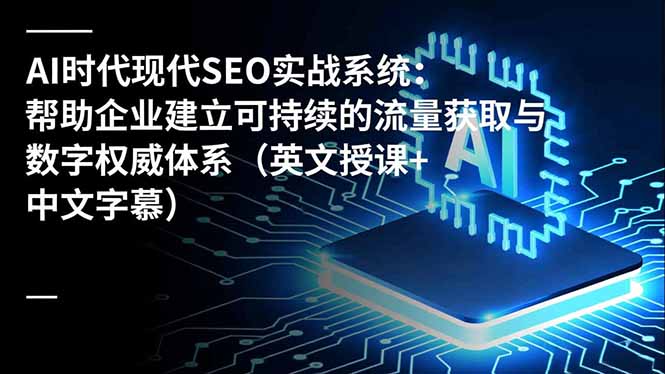 （16760期）AI时代现代SEO实战系统：帮助企业建立可持续的流量获取与数字权威体系（英文授课+中文字幕）_生财有道创业项目网