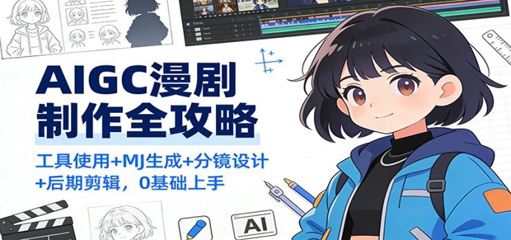 AIGC漫剧制作全攻略：工具使用+MJ生成+分镜设计+后期剪辑，0基础上手_生财有道创业网