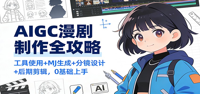 图片[1]-AIGC漫剧制作全攻略：工具使用+MJ生成+分镜设计+后期剪辑，0基础上手_生财有道创业网-生财有道