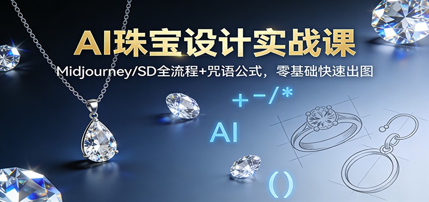 图片[1]-AI珠宝设计实战课：Midjourney/SD全流程+咒语公式，零基础快速出图_生财有道创业网-生财有道