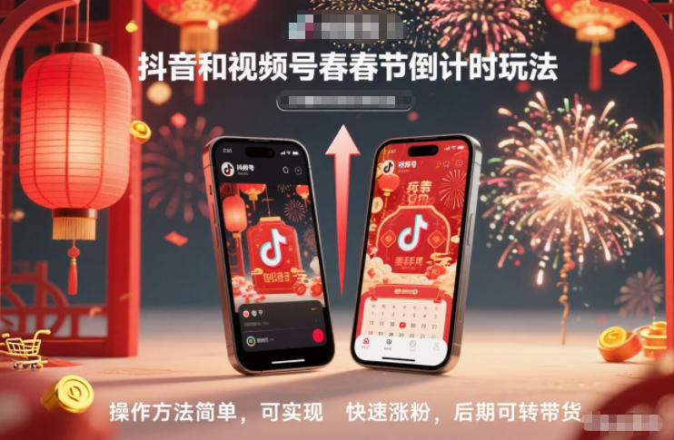 图片[1]-抖音和视频号，春节倒计时玩法，操作方法简单，可实现快速涨粉，后期可转带货——生财有道创业项目网-生财有道