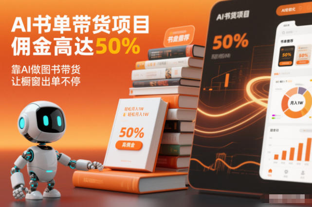 图片[1]-AI书单带货项目，佣金高达50%，靠AI做图书带货，让橱窗出单不停，轻松月入1W——生财有道创业项目网-生财有道