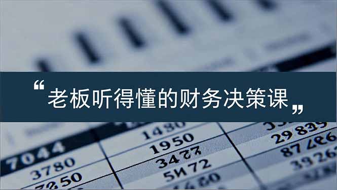 （16830期）老板能听得懂的财务决策课，报表解读、数据洞察、风险识别，用财务驱动业务增长_生财有道创业项目网
