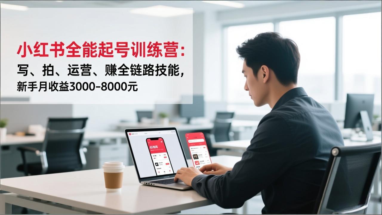 图片[1]-（16836期）小红书全能起号训练营：写、拍、运营、赚全链路技能，新手月收益3000-8000元_生财有道创业项目网-生财有道