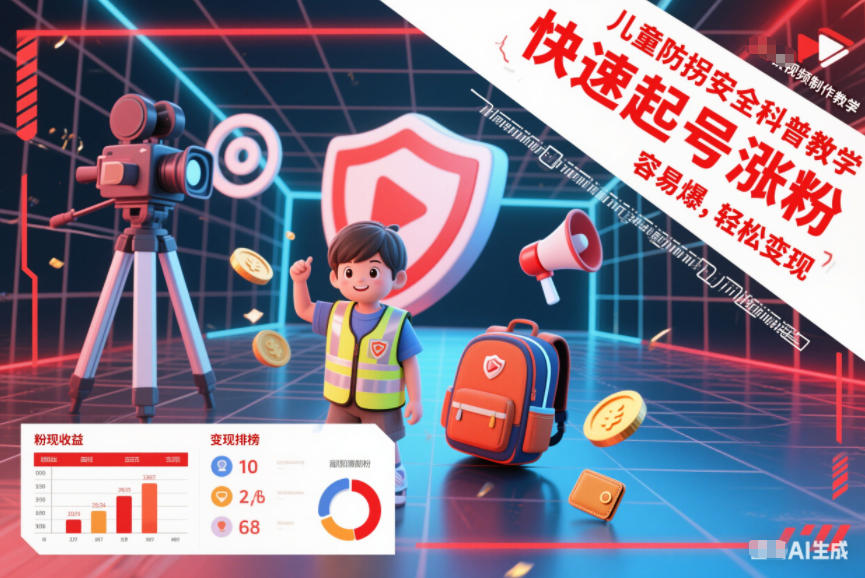 图片[1]-儿童防拐安全科普知识视频制作教学，快速起号涨粉，容易爆，轻松变现——生财有道创业项目网-生财有道