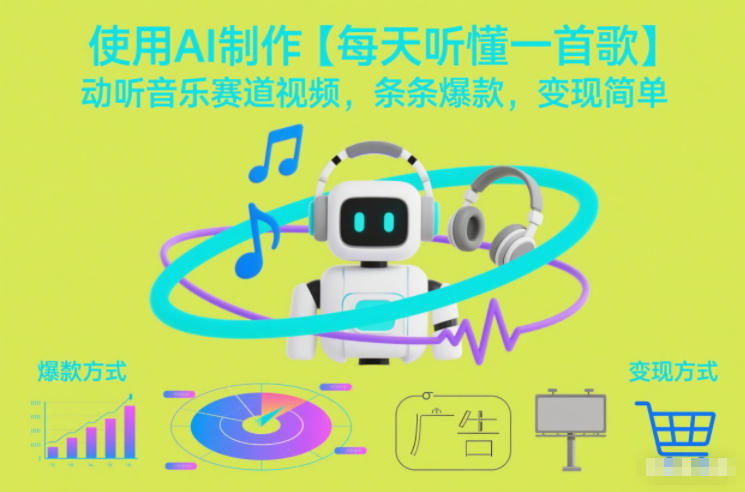 图片[1]-使用AI制作【每天听懂一首歌】动听音乐赛道视频，条条爆款，变现简单——生财有道创业项目网-生财有道