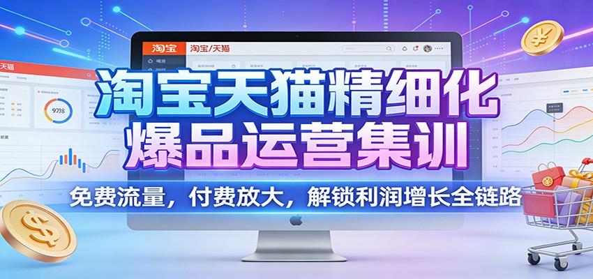 图片[1]-淘宝天猫精细化爆品运营集训：免费流量，付费放大，解锁利润增长全链路_生财有道创业网-生财有道