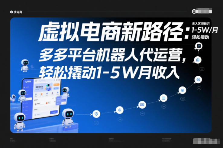 图片[1]-虚拟电商新路径：多多平台机器人代运营，轻松撬动1-5W月收入【揭秘】——生财有道创业项目网-生财有道
