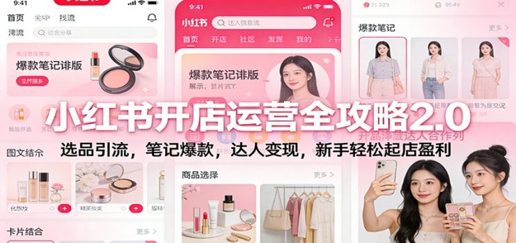 小红书开店运营全攻略2.0：选品引流，笔记爆款，达人变现，新手轻松起店盈利_生财有道创业网