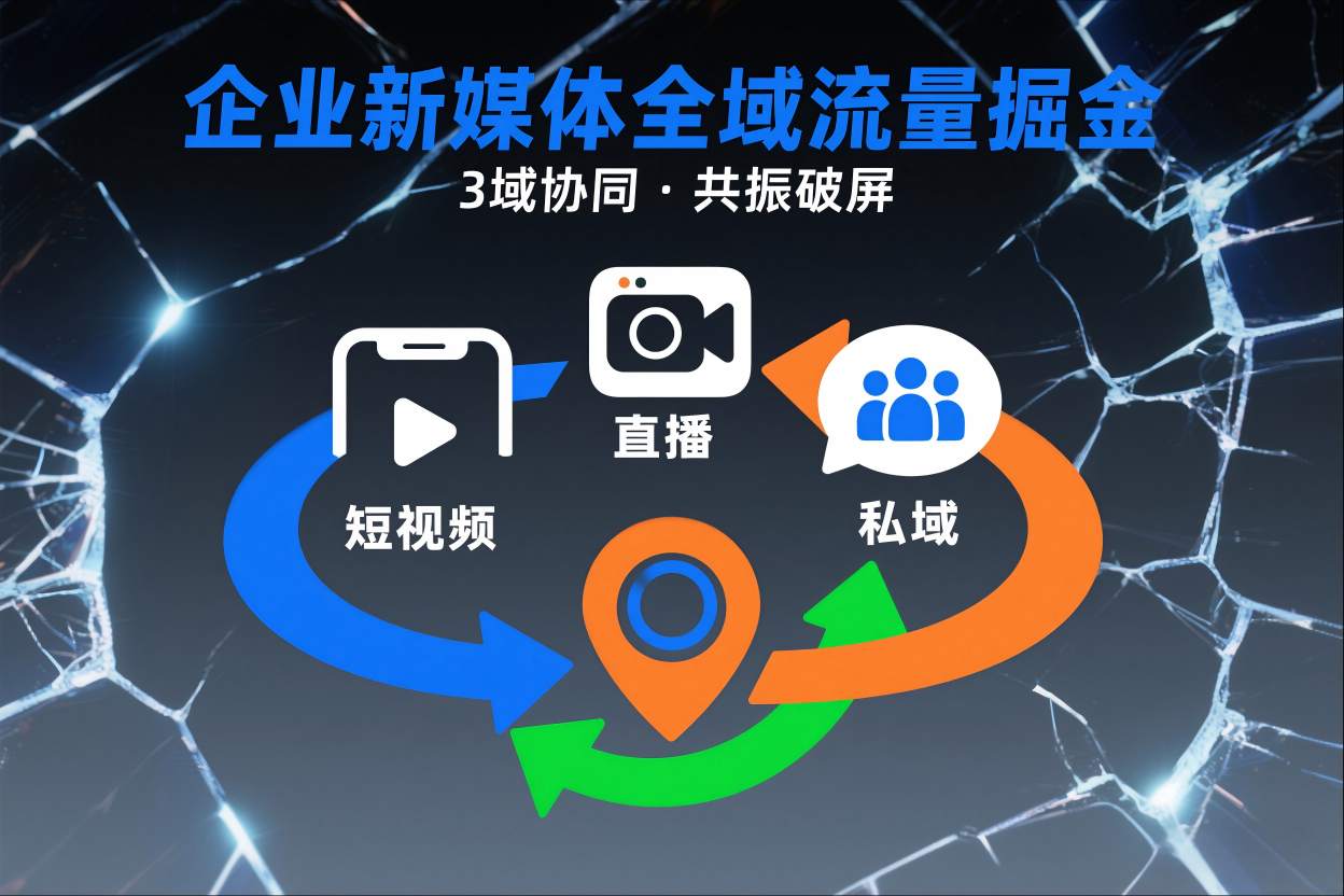 图片[1]-短视频全域商业模式，企业新媒体全域流量掘金，3域协同，共振破屏，短视频-直播-私域-地域——生财有道创业项目网-生财有道