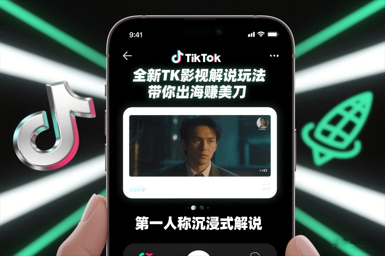 图片[1]-TikTok第一人称影视解说教学，全新TK影视解说玩法，带你出海賺美刀——生财有道创业项目网-生财有道