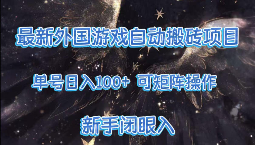 图片[1]-最新外国游戏自动搬砖项目，单号100+，可以矩阵操作，新手也可做【揭秘】——生财有道创业项目网-生财有道