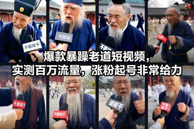 爆款暴躁老道短视频，实测百万流量，涨粉起号非常给力——生财有道创业项目网