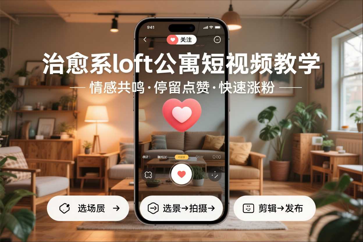 图片[1]-治愈系loft公寓短视频制作教学，情感共鸣引停留点赞关注，快速起号涨粉——生财有道创业项目网-生财有道
