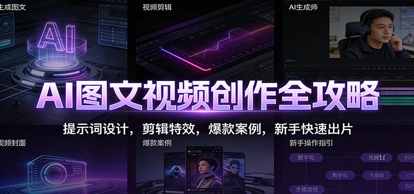 图片[1]-AI图文视频创作全攻略：提示词设计，剪辑特效，爆款案例，新手快速出片_生财有道创业网-生财有道