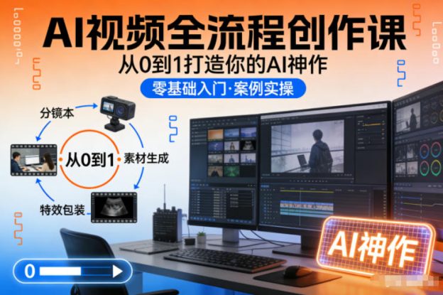 AI视频全流程创作课，从0到1打造你的AI神作——生财有道创业项目网