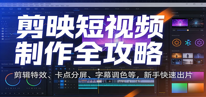 图片[1]-剪映短视频制作全攻略：剪辑特效、卡点分屏、字幕调色等，新手快速出片_生财有道创业网-生财有道