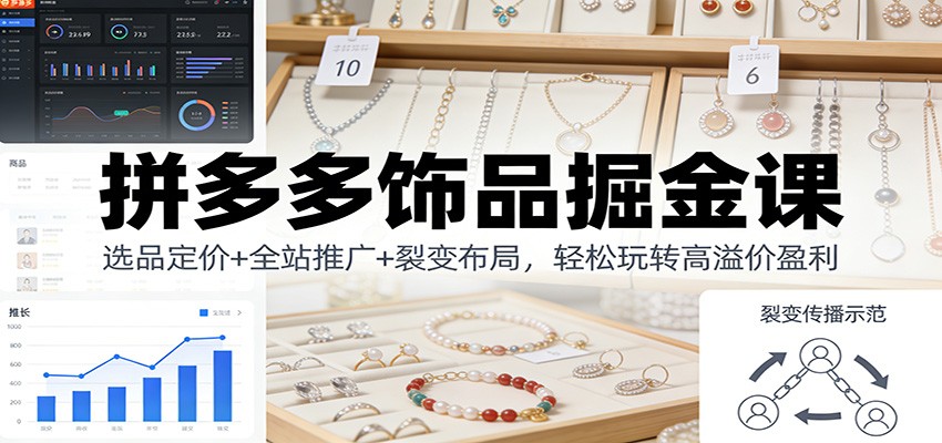 图片[1]-拼多多饰品掘金课：选品定价+全站推广+裂变布局，轻松玩转高溢价盈利_生财有道创业网-生财有道
