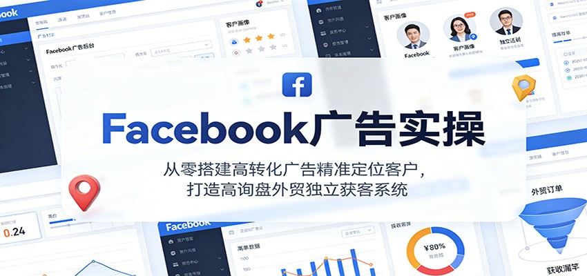 图片[1]-Facebook广告实操，从零搭建高转化广告精准定位客户，打造高询盘外贸独立获客系统_生财有道创业网-生财有道