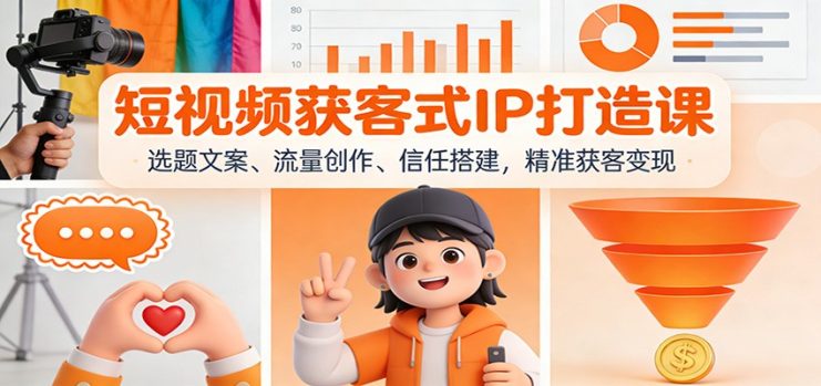 短视频获客式IP打造课：选题文案、流量创作、信任搭建，精准获客变现_生财有道创业网