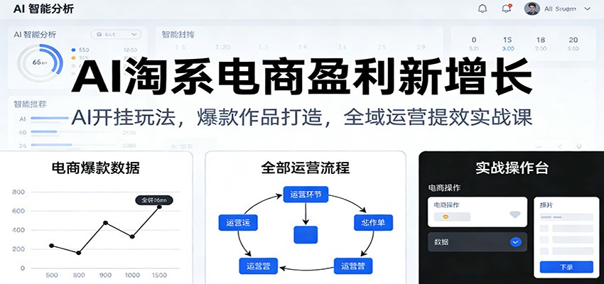 图片[1]-AI淘系电商盈利新增长，AI开挂玩法，爆款作品打造，全域运营提效实战课_生财有道创业网-生财有道