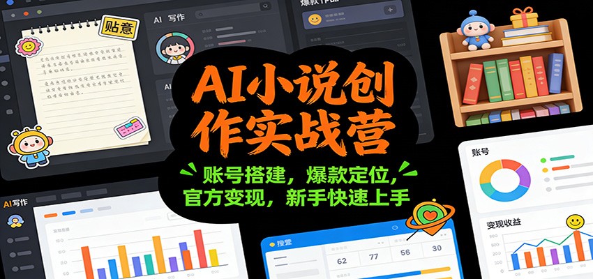 图片[1]-AI小说创作实战营：账号搭建，爆款定位，官方变现，新手快速上手_生财有道创业网-生财有道