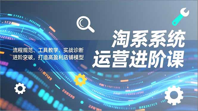 （16927期）淘系系统运营进阶课2.0，流程规范、工具教学、实战诊断，进阶突破，打造高盈利店铺模型_生财有道创业项目网