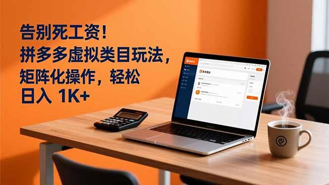 （16943期）告别死工资！拼多多虚拟类目玩法，矩阵化操作，轻松日入 1K+_生财有道创业项目网