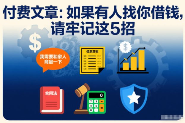 付费文章：如果有人找你借钱，请牢记这5招——生财有道创业项目网