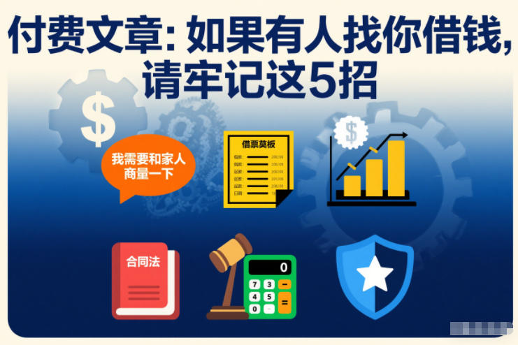 图片[1]-付费文章：如果有人找你借钱，请牢记这5招——生财有道创业项目网-生财有道