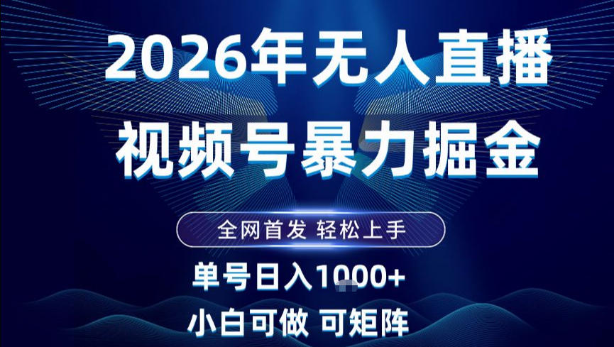 图片[1]-2026最新视频号无人直播掘金，全网首发，小白可以玩，长期稳定日入1k+【揭秘】——生财有道创业项目网-生财有道