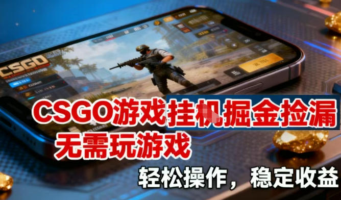 CSGO游戏挂G掘金捡漏，不需要玩游戏，操作简单，收益稳定【揭秘】——生财有道创业项目网
