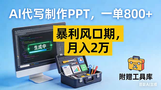 （16967期）AI代写制作PPT，一单800+， 暴利风口期，月入2万【附工具】_生财有道创业项目网