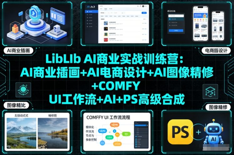图片[1]-LibLIb AI商业实战训练营：AI商业插画+AI电商设计+AI图像精修+COMFY UI工作流+AI+PS高级合成——生财有道创业项目网-生财有道