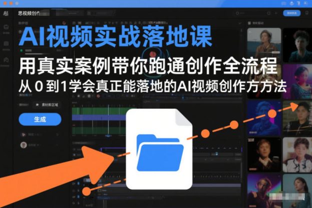 AI视频实战落地课，用真实案例带你跑通创作全流程，从0到1学会真正能落地的AI视频创作方法——生财有道创业项目网