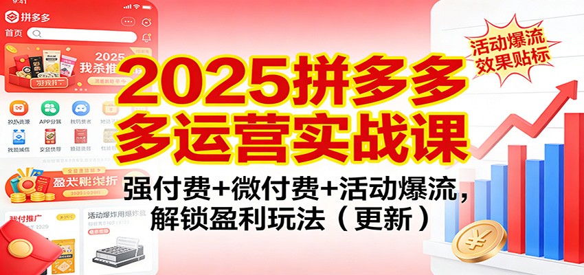 图片[1]-2025拼多多运营实战课：强付费+微付费+活动爆流，解锁盈利玩法（更新）_生财有道创业网-生财有道