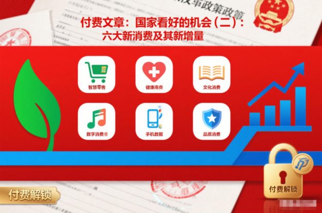 付费文章：国家看好的机会(二)：六大新消费及其新增量——生财有道创业项目网