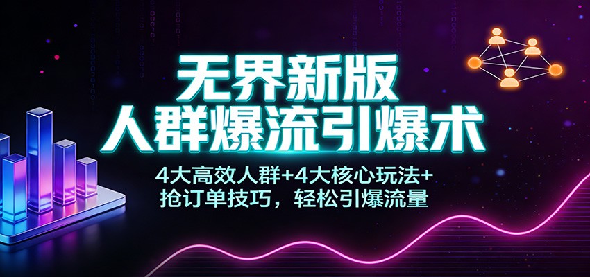 图片[1]-无界新版人群爆流引爆术：4大高效人群+4大核心玩法+抢订单技巧，轻松引爆流量_生财有道创业网-生财有道