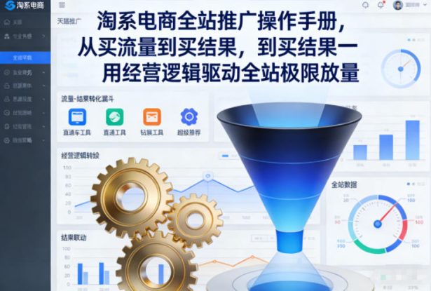 淘系电商全站推广操作手册，从买流量到买结果一用经营逻辑驱动全站极限放量——生财有道创业项目网