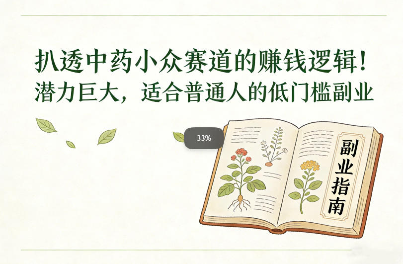 图片[1]-扒透中药小众赛道的賺米逻辑，潜力巨大，适合普通人的低门槛副业——生财有道创业项目网-生财有道
