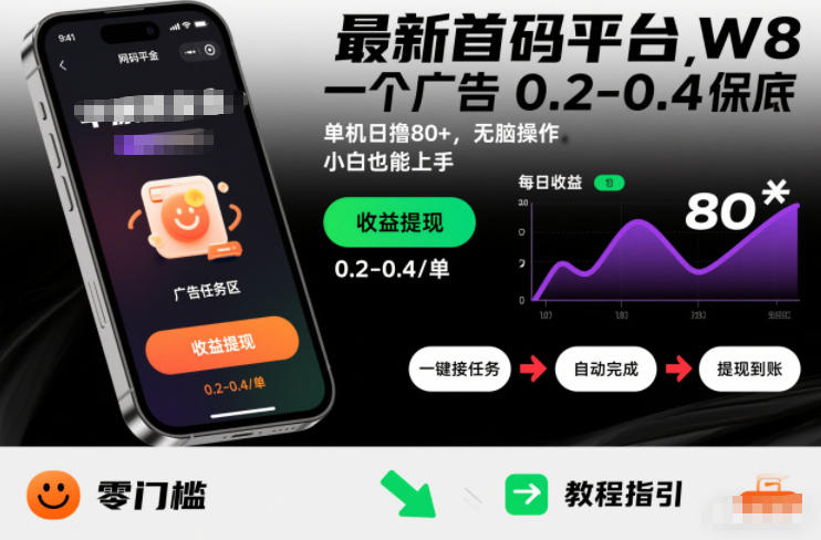 图片[1]-最新首码平台，一个广告 0.2-0.4 保底，单机日撸80+，可矩阵无脑操作，小白也能上手【揭秘】——生财有道创业项目网-生财有道